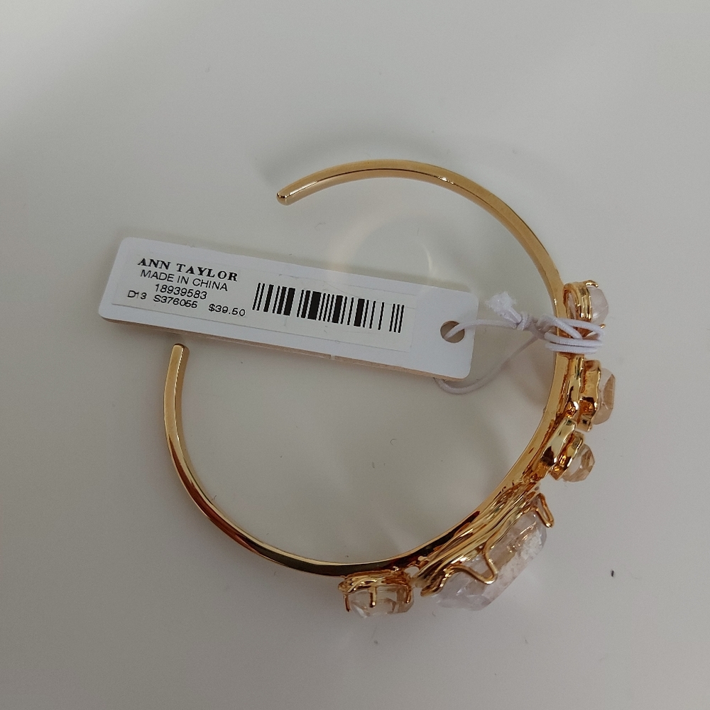 BNWT Ann Taylor gold color bracelet with clear crystal